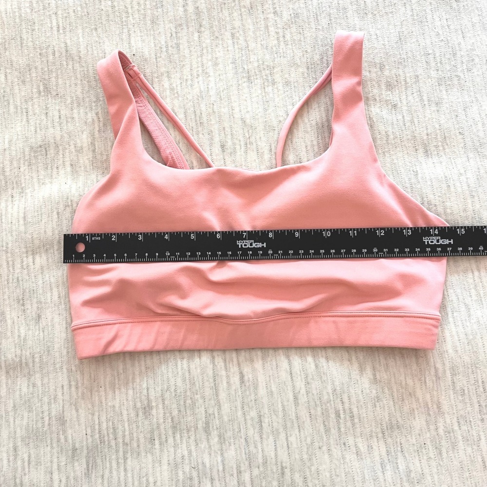 Athleta Pink Strappy Back Square Neck Yoga Workout Sports Bra Womens Size Medium - Picture 5 of 8